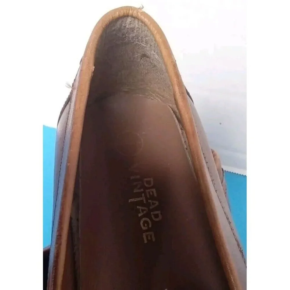 Classic Brown Leather Woven Penny Loafers Casual Dress Shoes‎